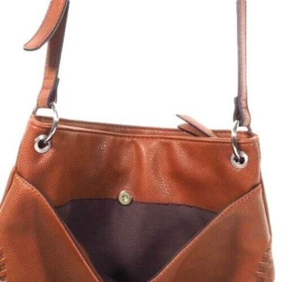 Franco Sarto Womens Purse Saddlebag Brown Cognac Shoulder Strap Handbag - Picture 5 of 9
